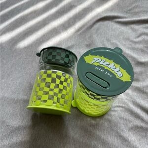Pickle Flip Jar with Checkered Design
